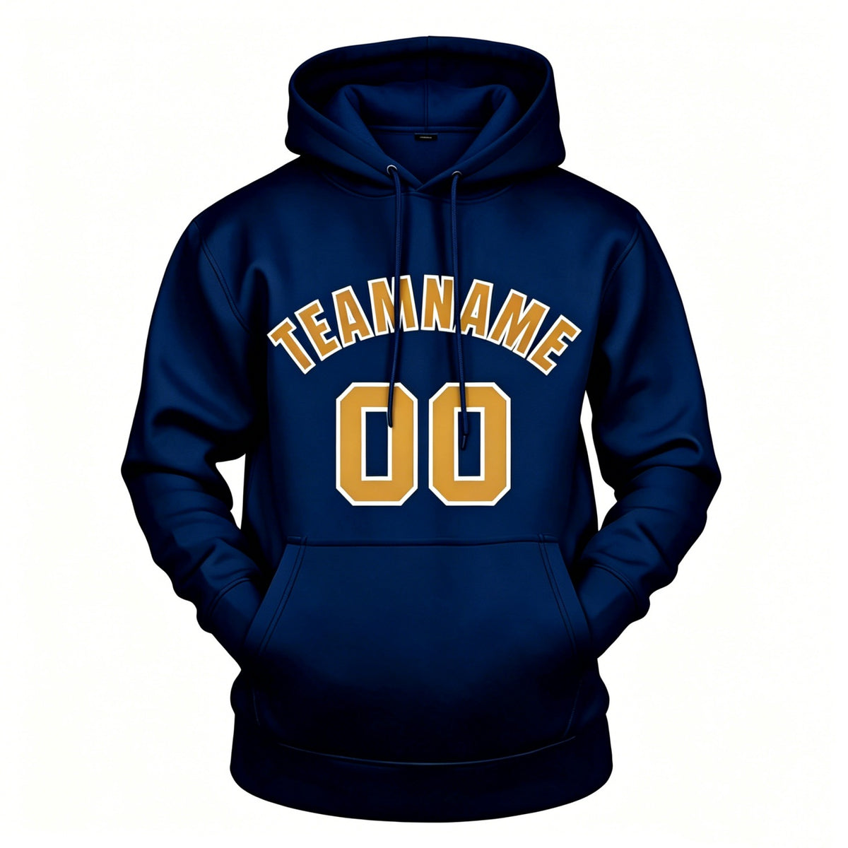 Custom Navy & Gold Hoodie | Personalized Name & Number Sports Pullover | Vosoli