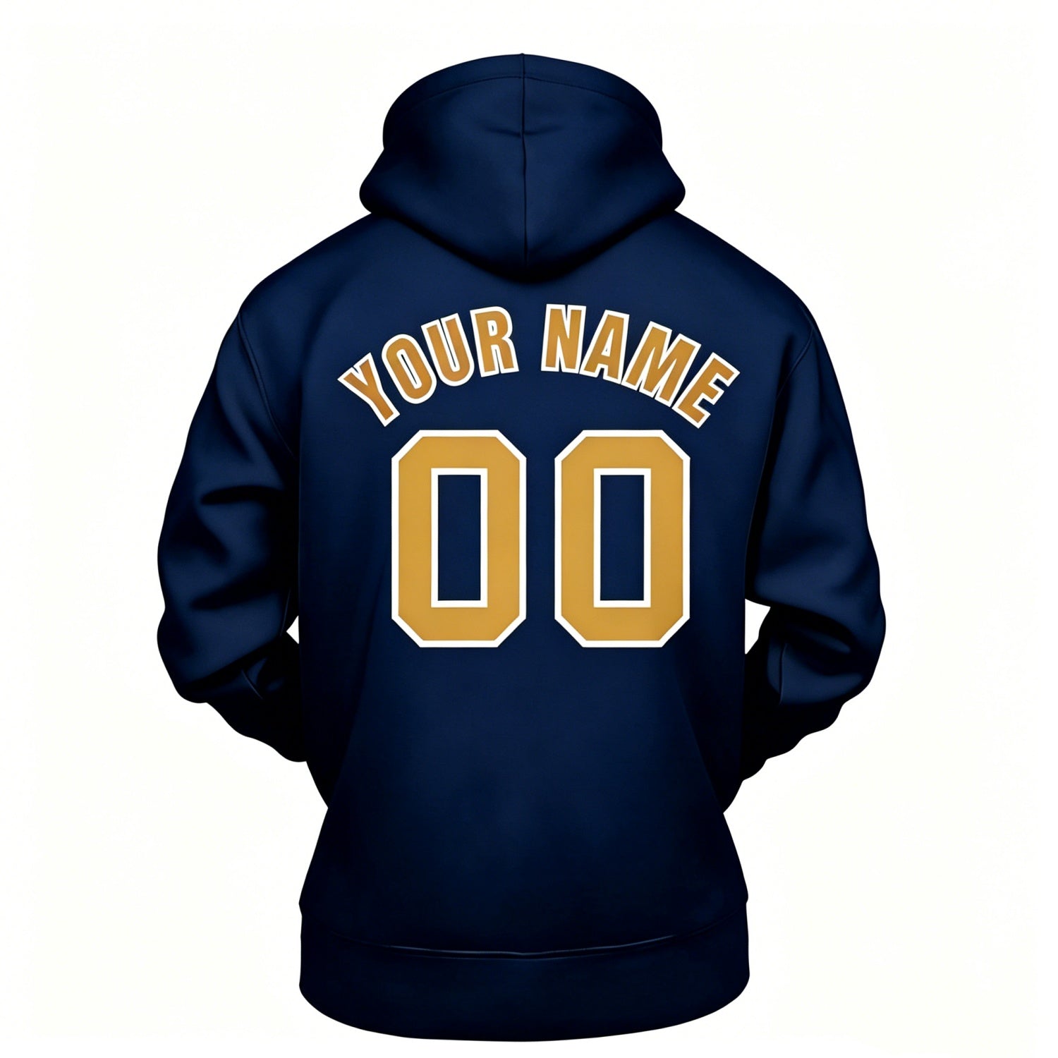 Custom Navy & Gold Hoodie | Personalized Name & Number Sports Pullover | Vosoli