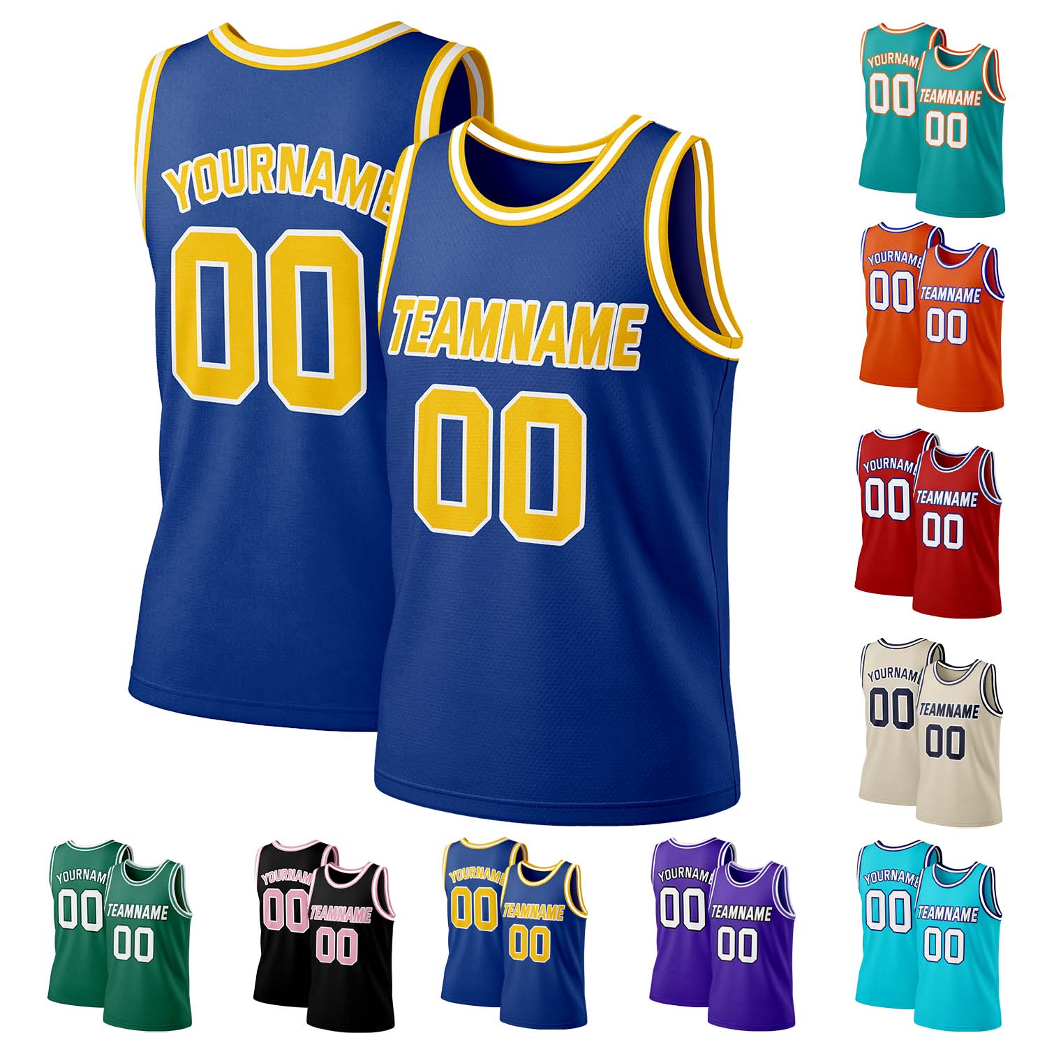 Custom navy-gold mesh basketball jersey by Vosoli | Personalized name & number team uniform for youth & adults