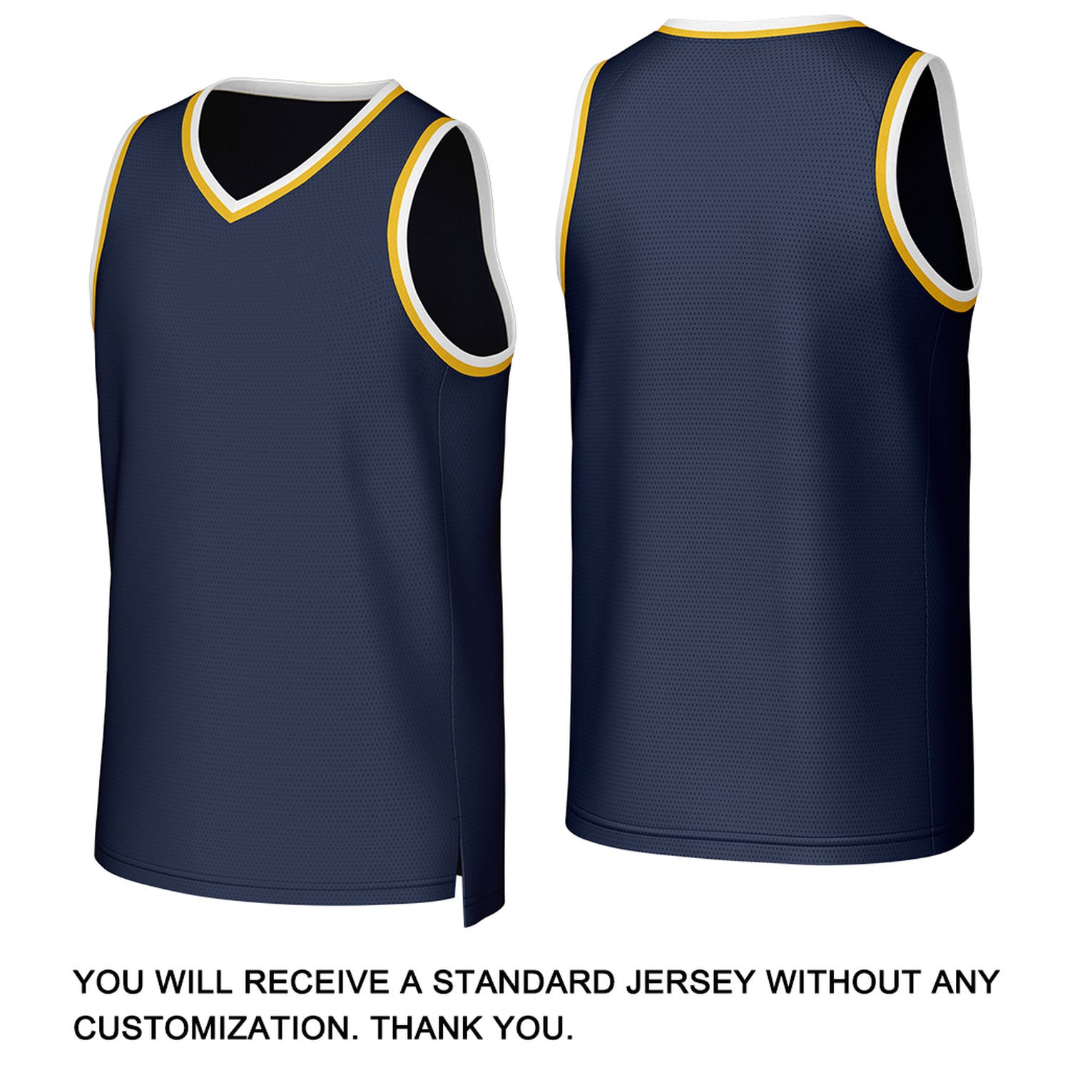 Custom Navy & Gold Mesh Basketball Jersey | Personalized Team Uniform for youth & adults