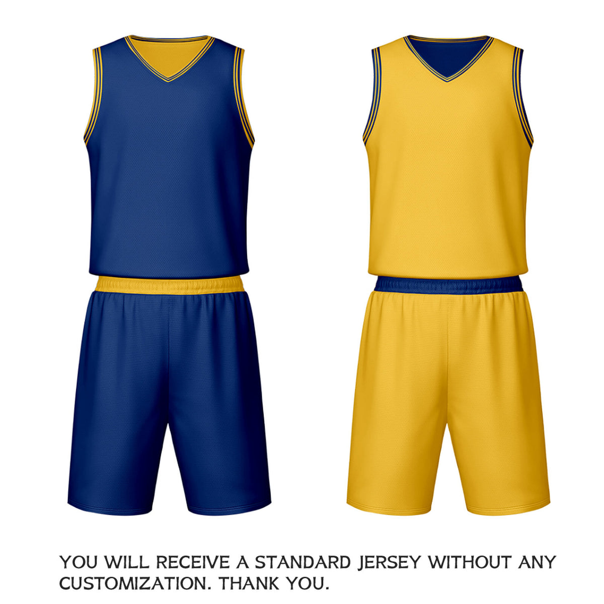Custom Navy Gold Reversible Basketball Jersey Set | Personalized Name Number Mesh Sports Uniform