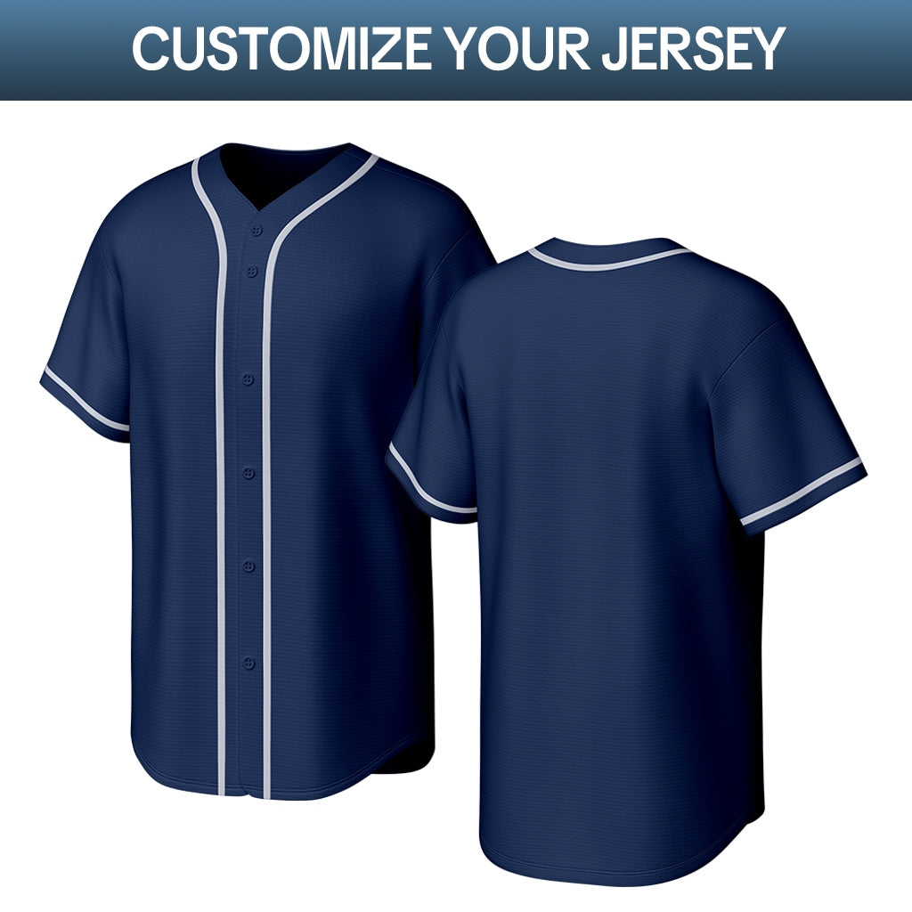 Custom Navy Stitched Baseball Jersey | Personalized Name & Number | Team Uniform