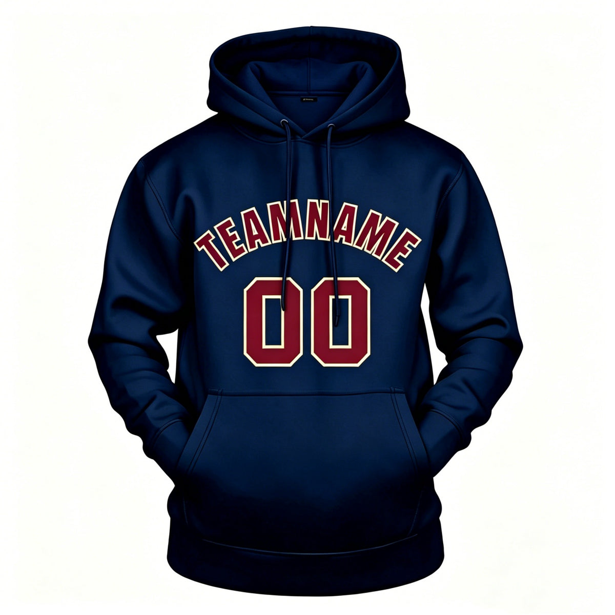Custom Navy & Maroon Hoodie | Personalized Name & Number Sports Pullover | Vosoli