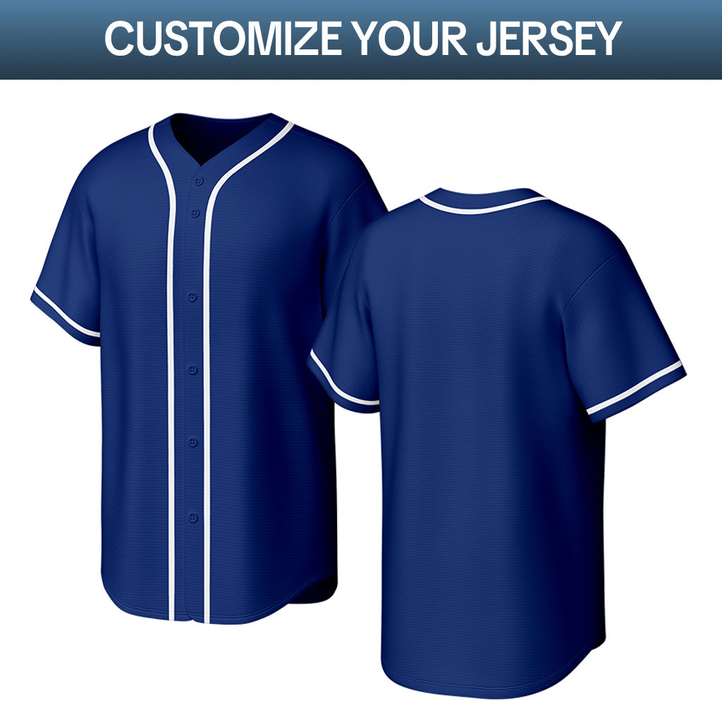 Custom Stitched Baseball Jersey Navy Red White | Personalized Name & Number | Team Uniform