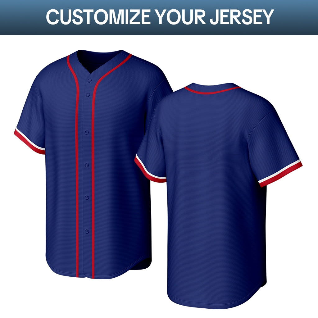 Custom Navy Stitched Baseball Jersey | Personalized Name & Number | Team Uniform