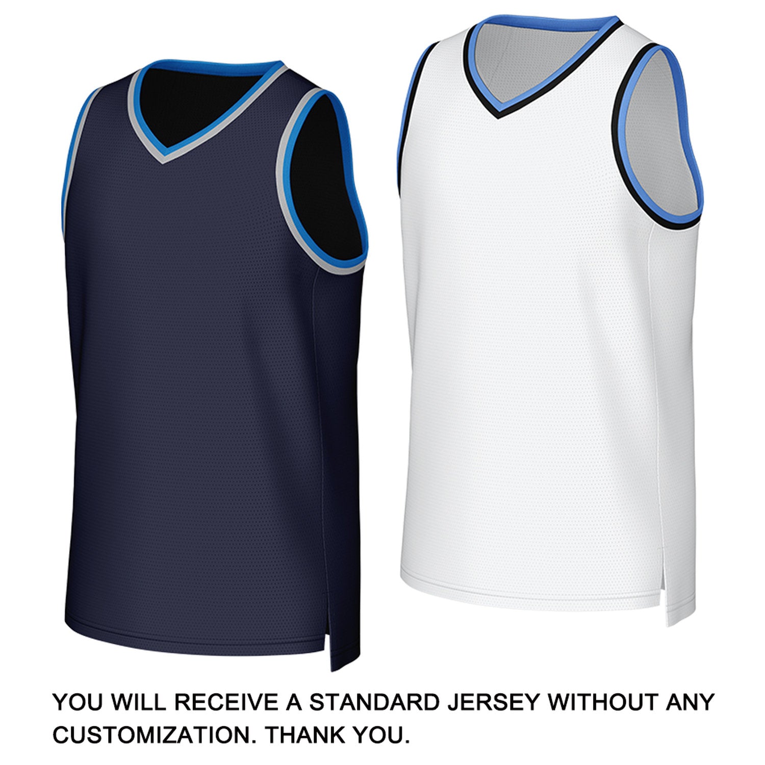 Custom Navy & White Reversible Basketball Jersey | Personalized Team Uniform
