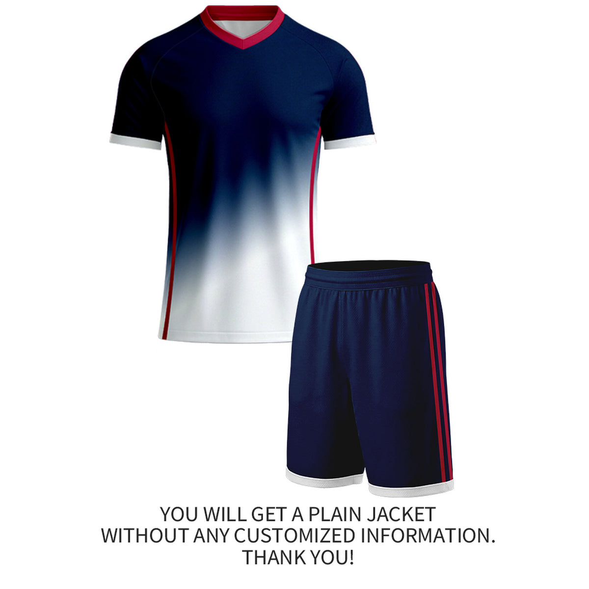 Custom Navy & White Gradient Soccer Uniform Set | Personalized Jersey & Shorts for Youth & Adult