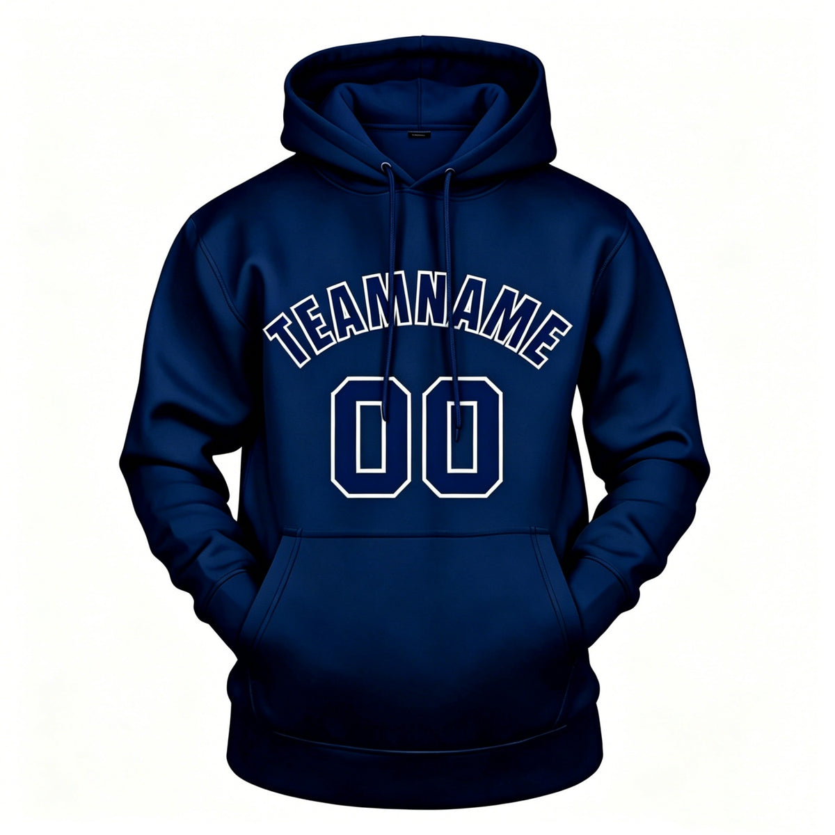 Custom Navy & White Hoodie | Personalized Name & Number Sports Pullover | Vosoli