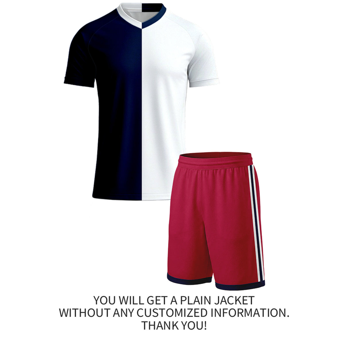 Custom Navy & White Split Soccer Kit Set | Personalized Jersey & Shorts for Adult & Youth