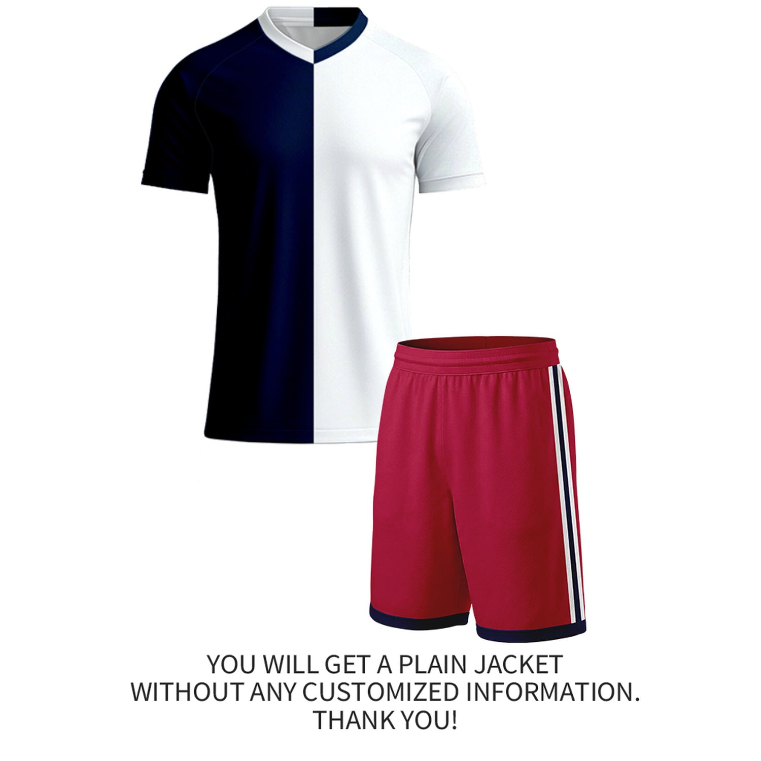 Custom Navy & White Split Soccer Kit Set | Personalized Jersey & Shorts for Adult & Youth