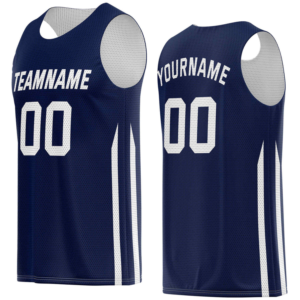 Custom Navy &amp; White Basketball Jersey | Personalized Team Kit - Vosoli
