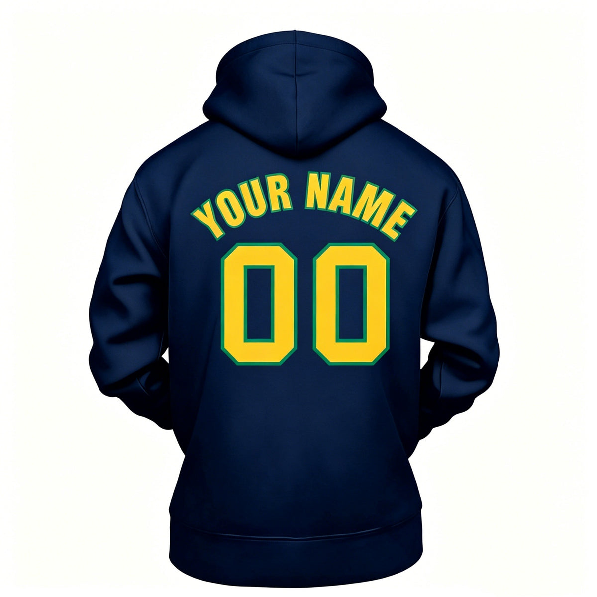 Custom Navy & Yellow Hoodie | Personalized Name & Number Sports Pullover | Vosoli