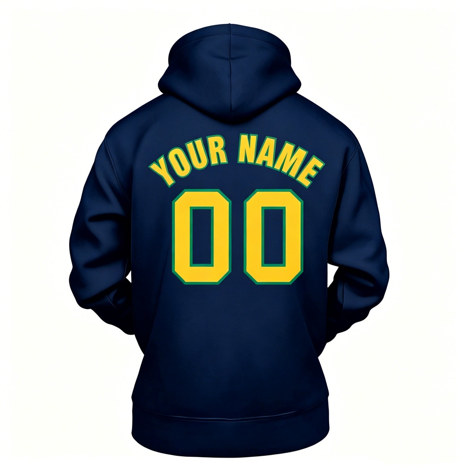 Custom Navy & Yellow Hoodie | Personalized Name & Number Sports Pullover | Vosoli