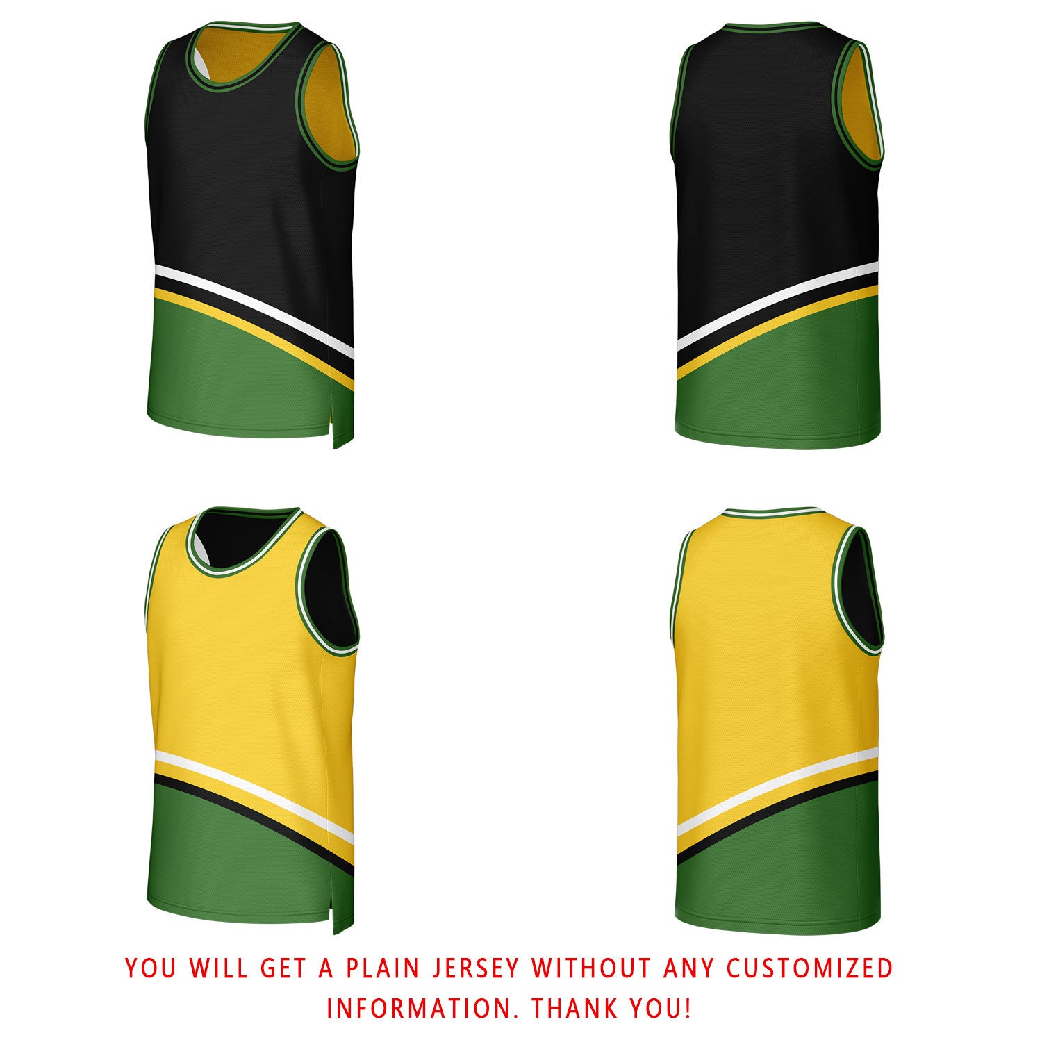 Custom Black & Yellow Reversible Basketball Jersey | Personalized Team Jerseys for Adult & Youth