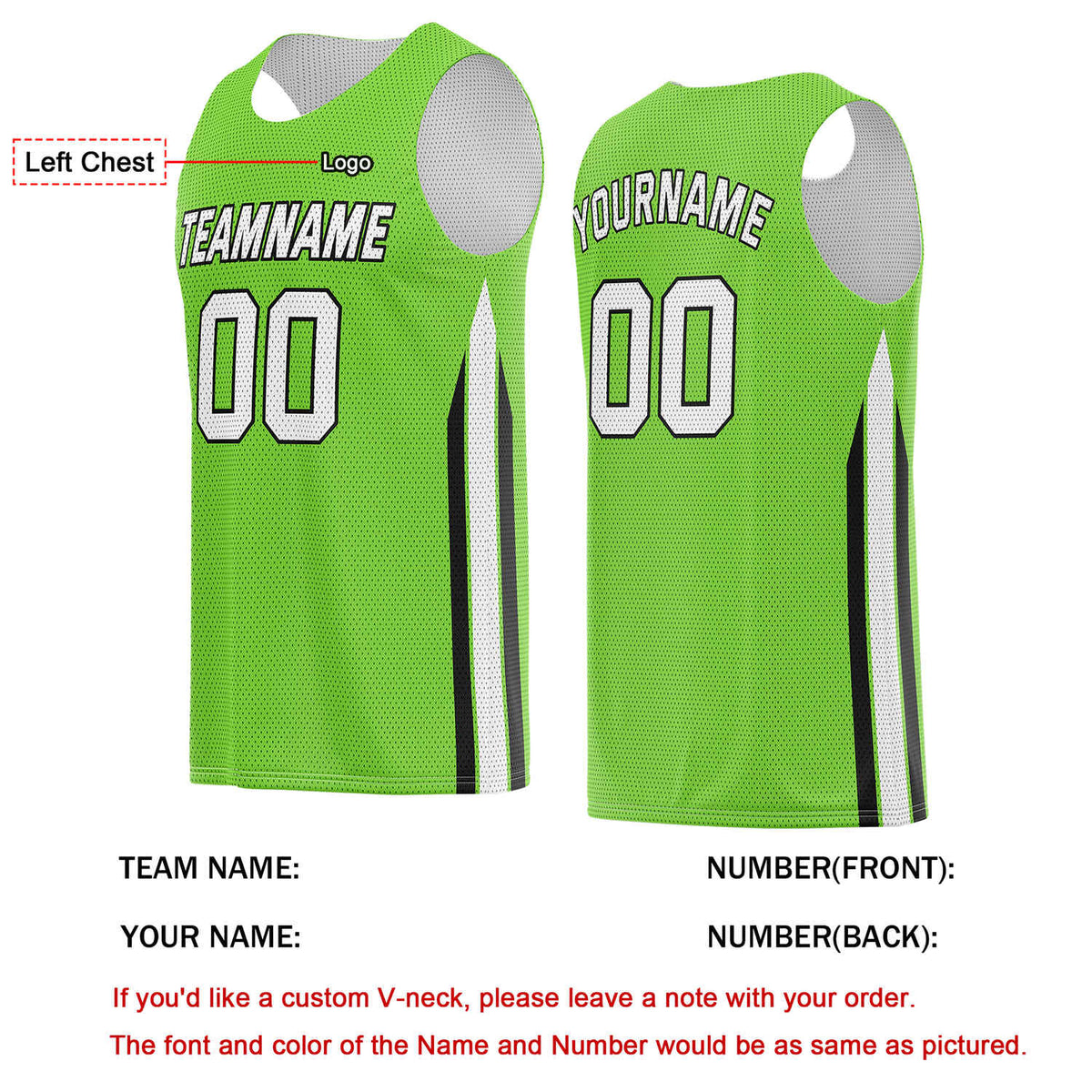 Custom Neon Green Basketball Jersey | Personalized Team Kit - Vosoli