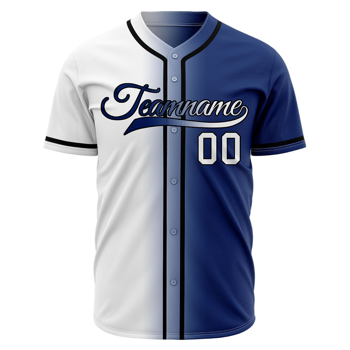 Custom Ombre Split Baseball Jersey | Personalized Two-Tone Fade Team Uniforms