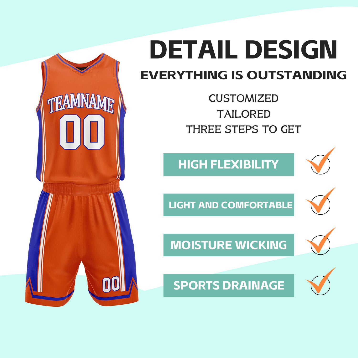 Custom Orange & Black Reversible Basketball Jersey Shorts Set | Personalized Full Vintage Team Uniform