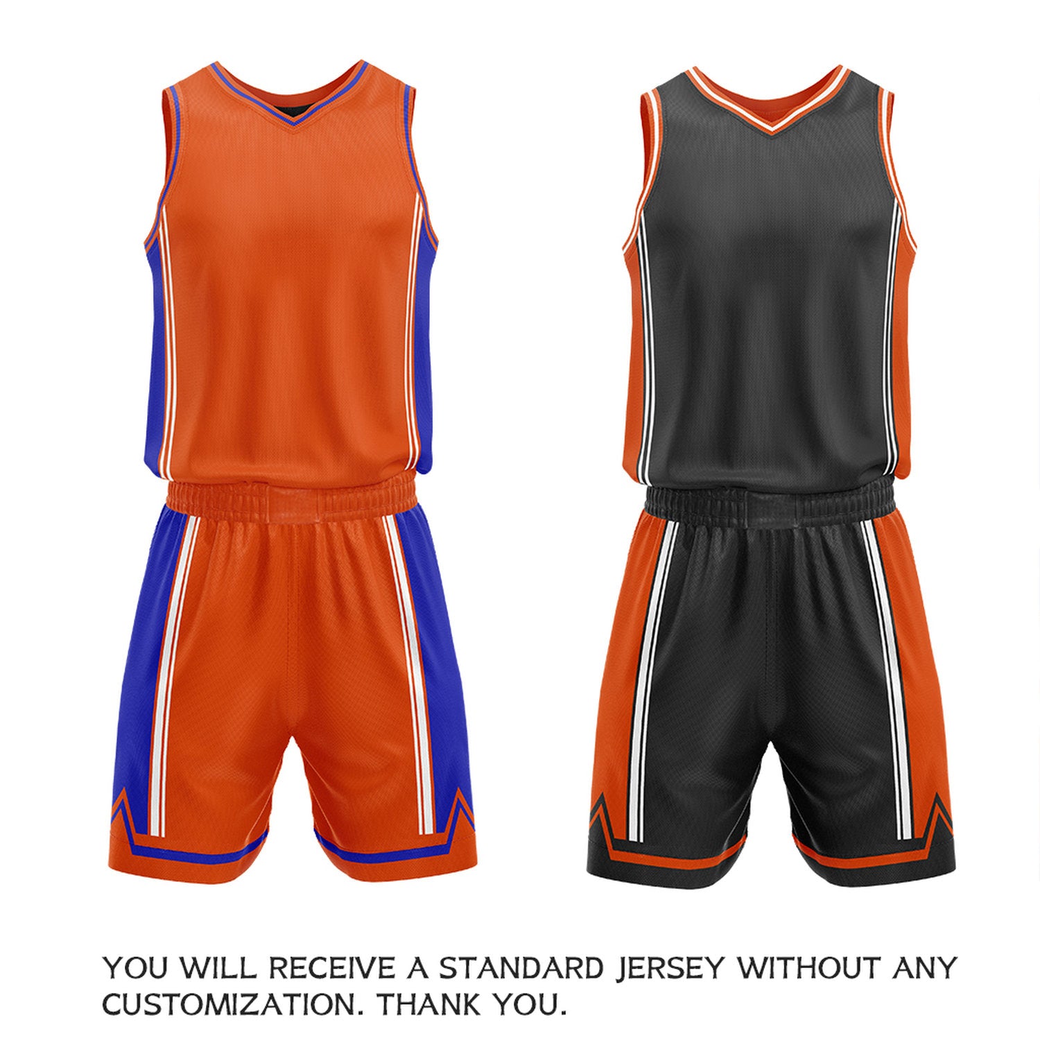 Custom Orange & Black Reversible Basketball Jersey Shorts Set | Personalized Full Vintage Team Uniform