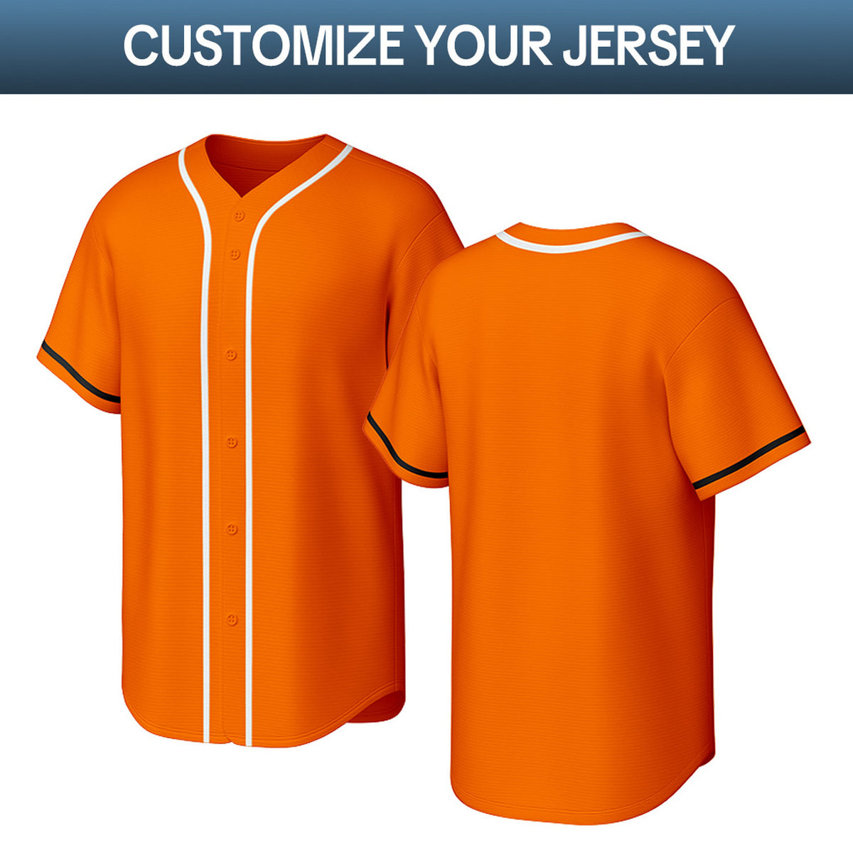 Custom Orange Black & White Personalized Baseball Jersey | Team Sports Uniform | Vosoli