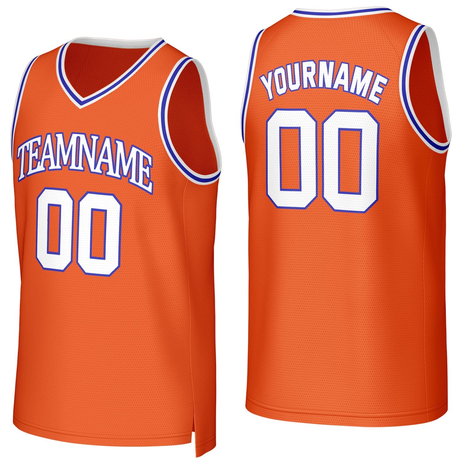 Custom orange basketball jersey with logo, personalized name & number, team uniform for men women youth game practice - Vosoli