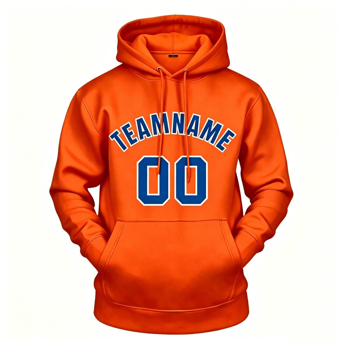Custom Orange & Blue Hoodie | Personalized Name & Number Sports Pullover | Vosoli