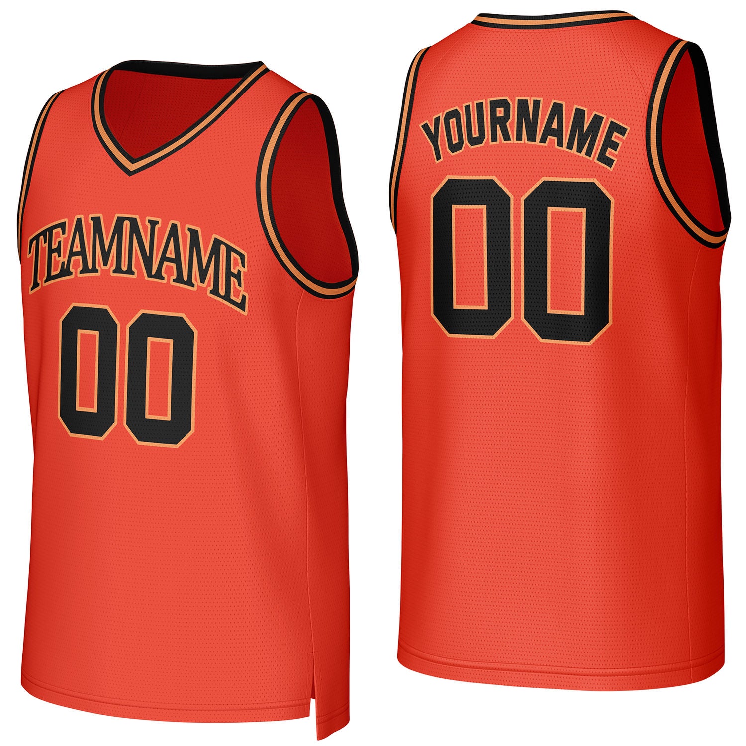 Custom orange basketball jersey with logo, personalized name & number, team uniform for men women youth game practice - Vosoli