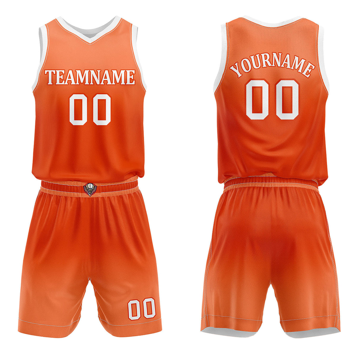 Custom Orange Gradient Basketball Jersey + Shorts Set - Personalized Team Name, Number &amp; LOGO | Vosoli