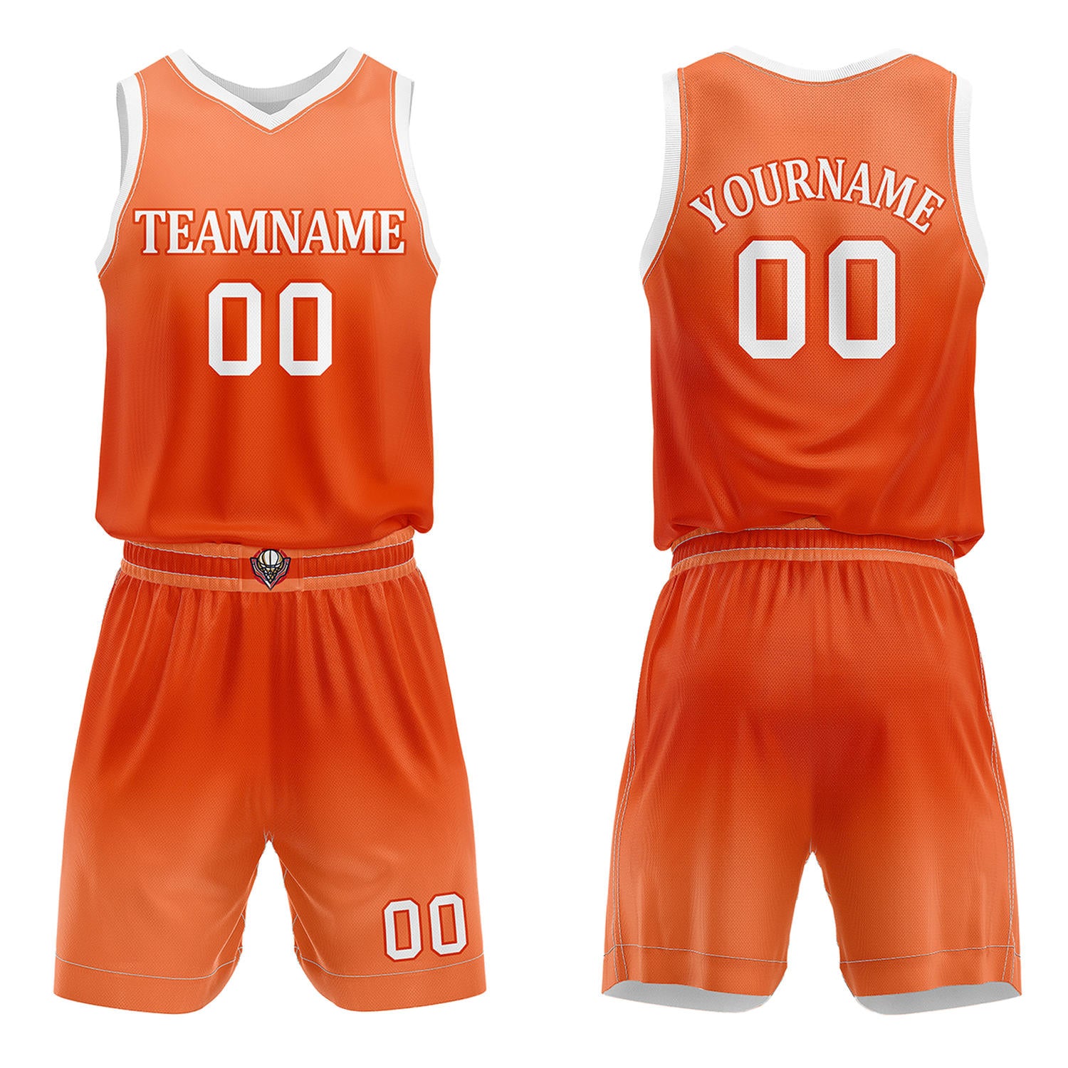 Custom Orange Gradient Basketball Jersey + Shorts Set - Personalized Team Name, Number & LOGO | Vosoli
