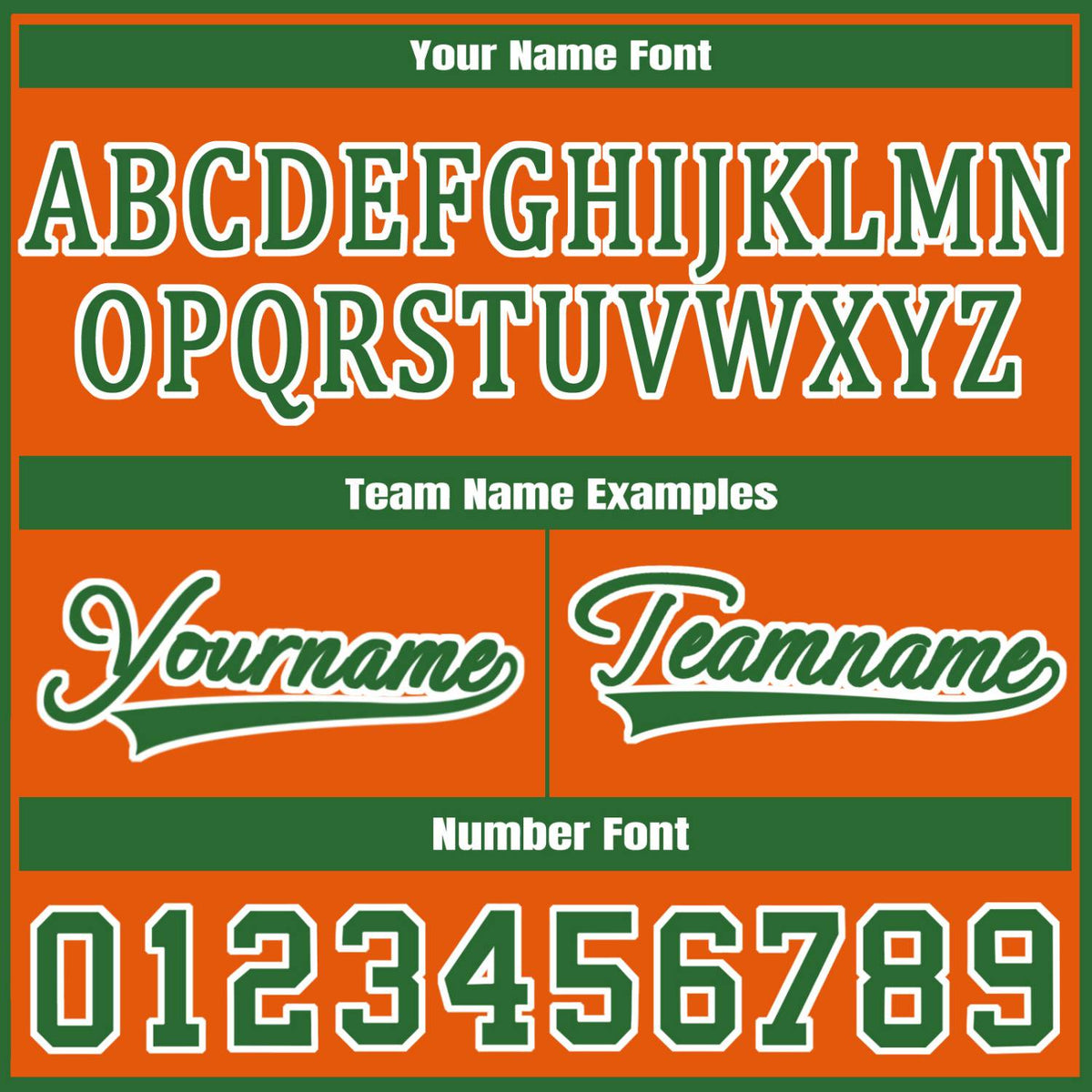 Custom Orange Green Jacket Personalized Team Name Number Letterman Bomber for Adult & Youth