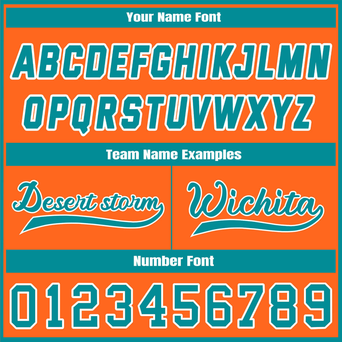 Custom Orange & Teal Contrast Sleeve Varsity Baseball Jacket | Personalized Team Name & Number