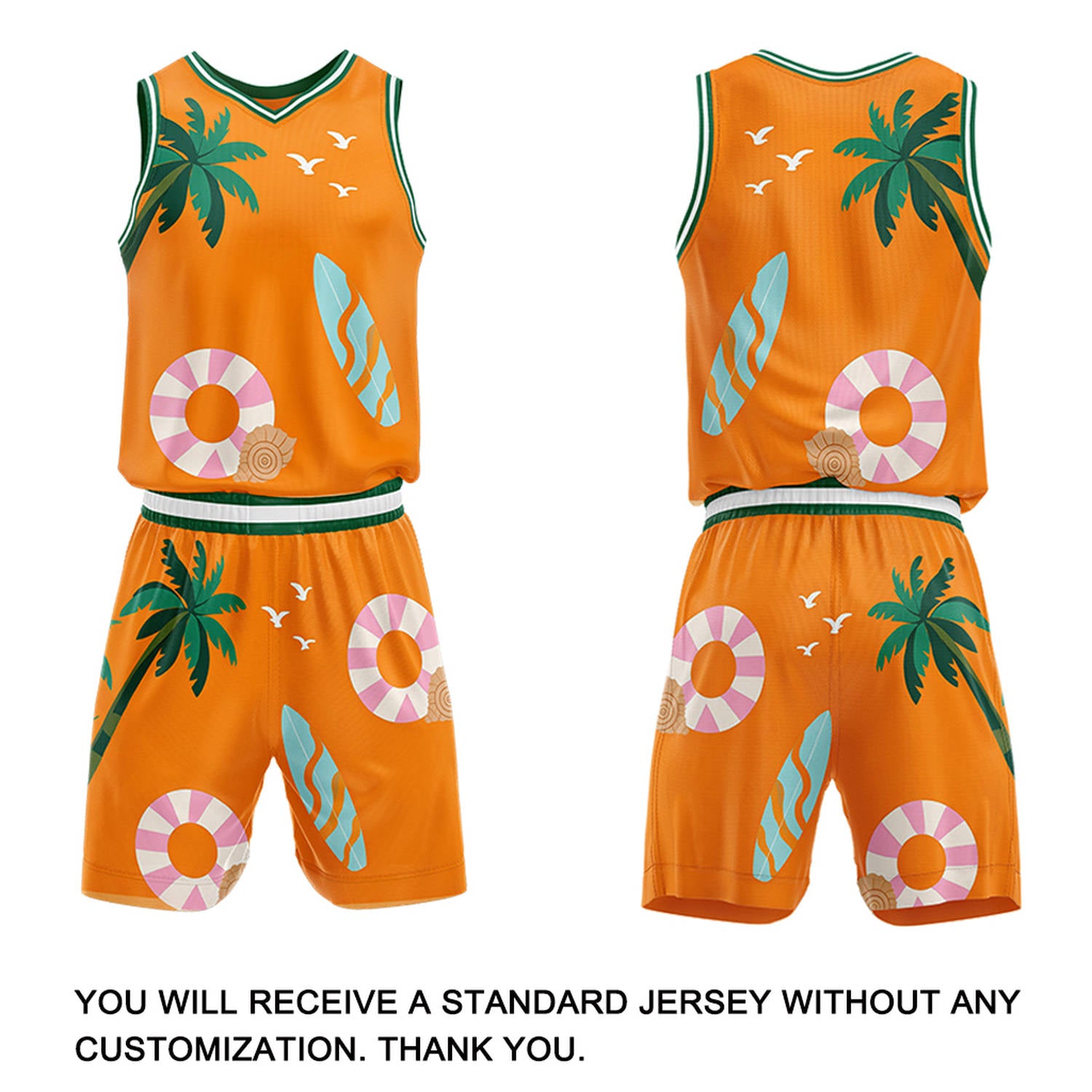 Custom Orange Tropical Basketball Jersey & Shorts Set | Personalized Team Uniform