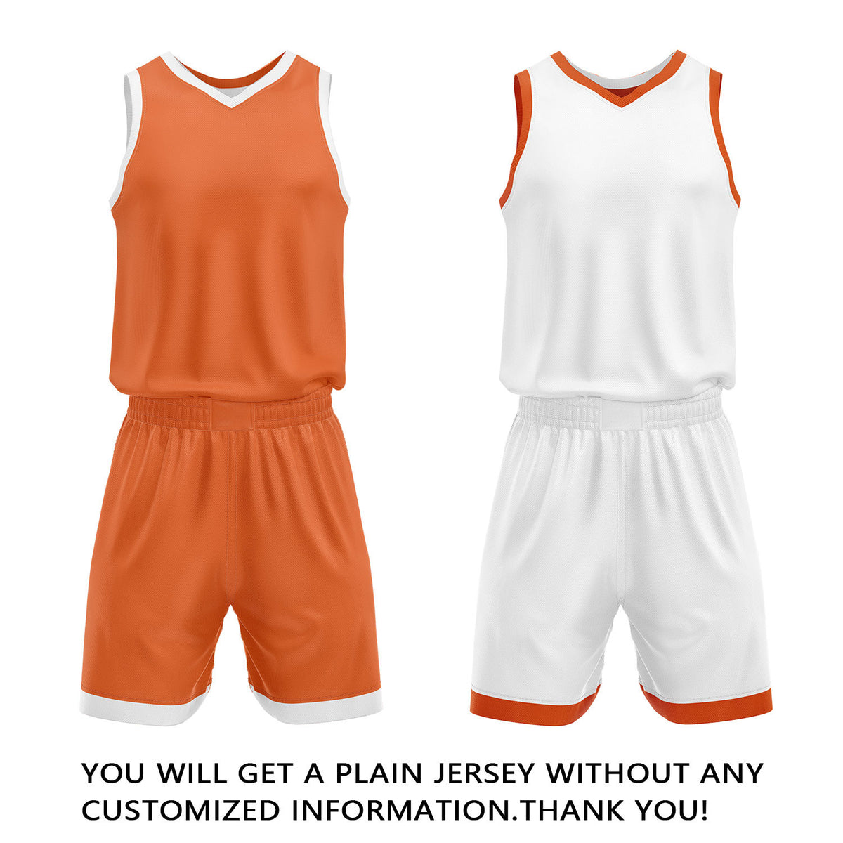 Custom Orange & White Reversible Basketball Jersey Shorts Set | Personalized Full Team Uniform