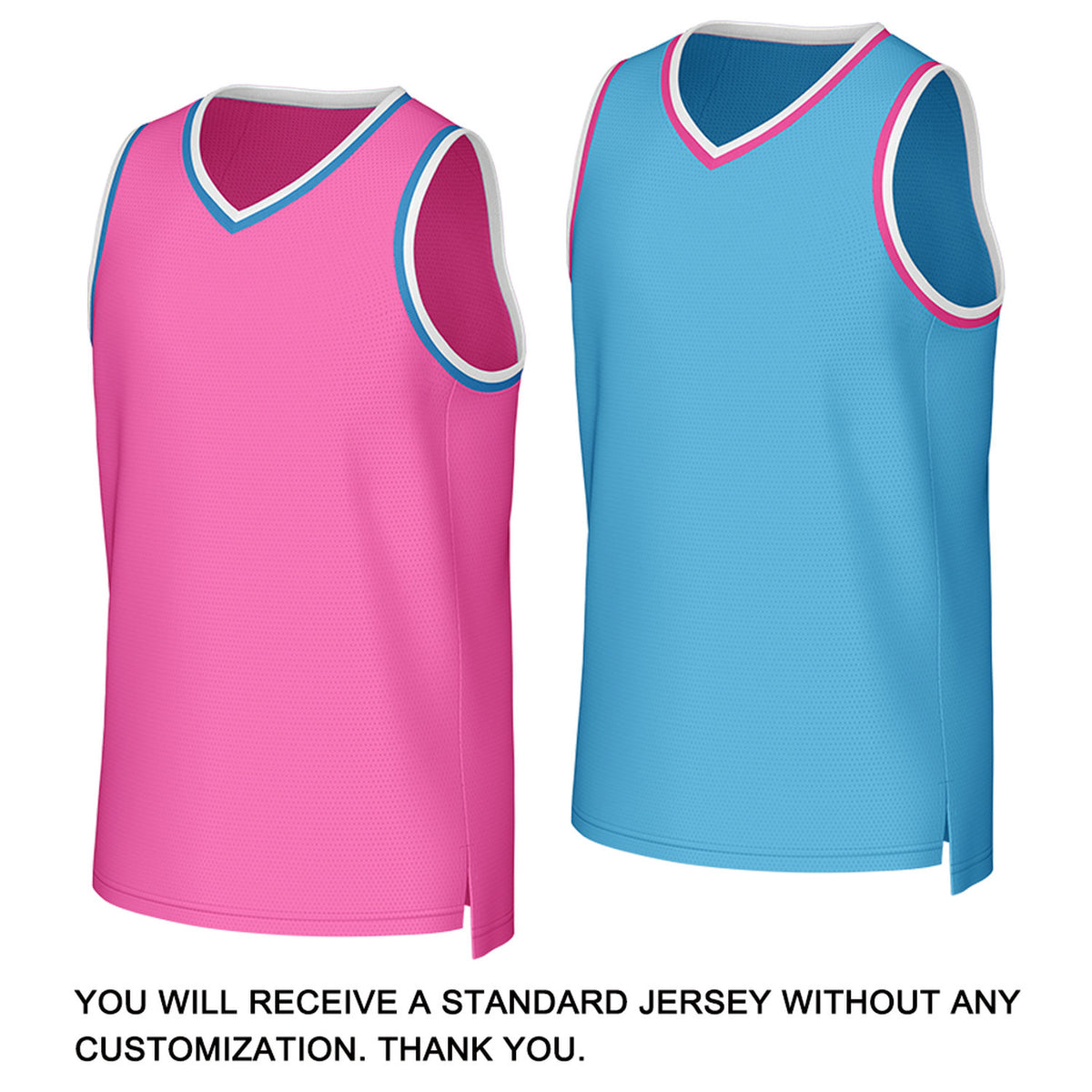 Custom Pink & Light Blue Reversible Basketball Jersey | Personalized Team Uniform