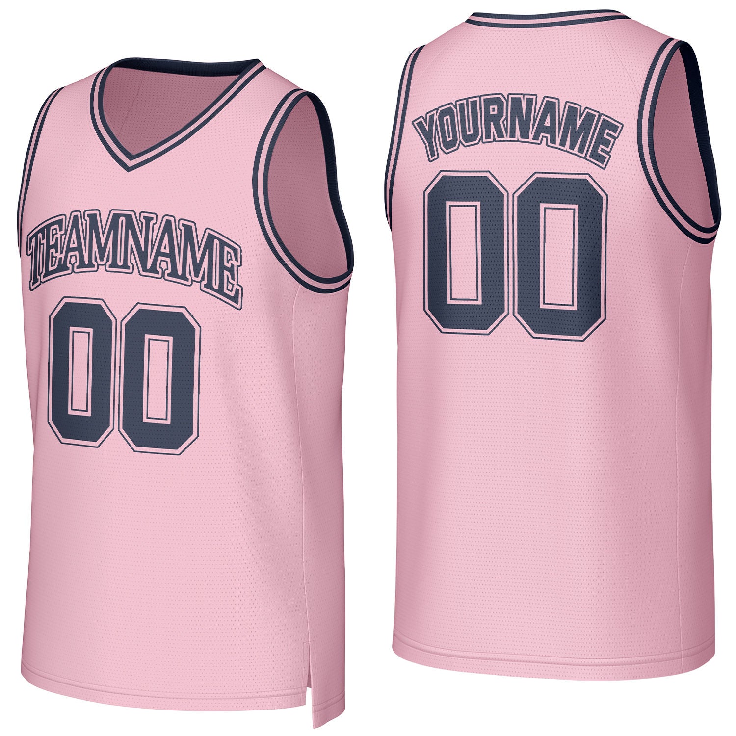 Custom pink basketball jersey with logo, personalized name & number, team uniform for men women youth game practice - Vosoli