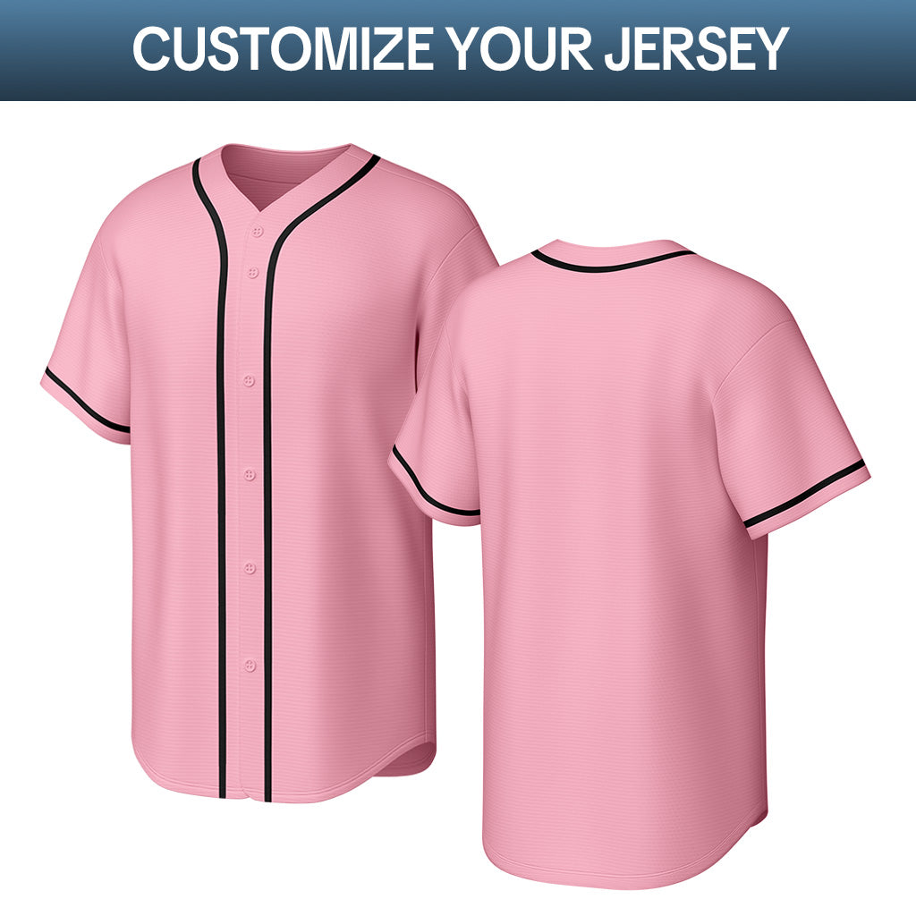 Custom Pink Stitched Baseball Jersey | Personalized Name & Number | Team Uniform