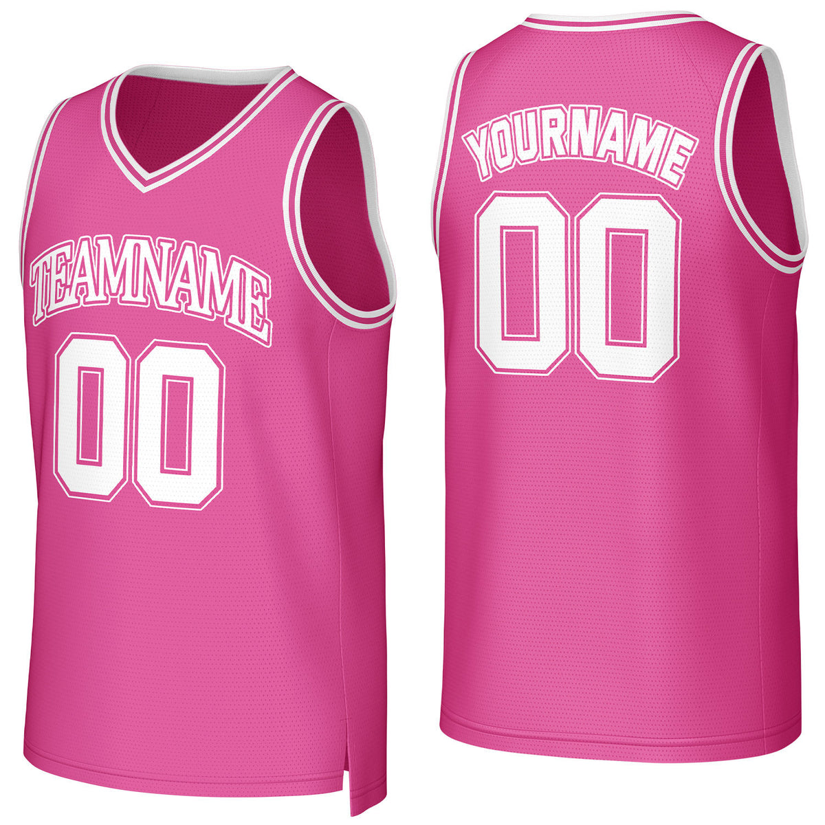 Custom pink basketball jersey with logo, personalized name &amp; number, team uniform for men women youth game practice - Vosoli