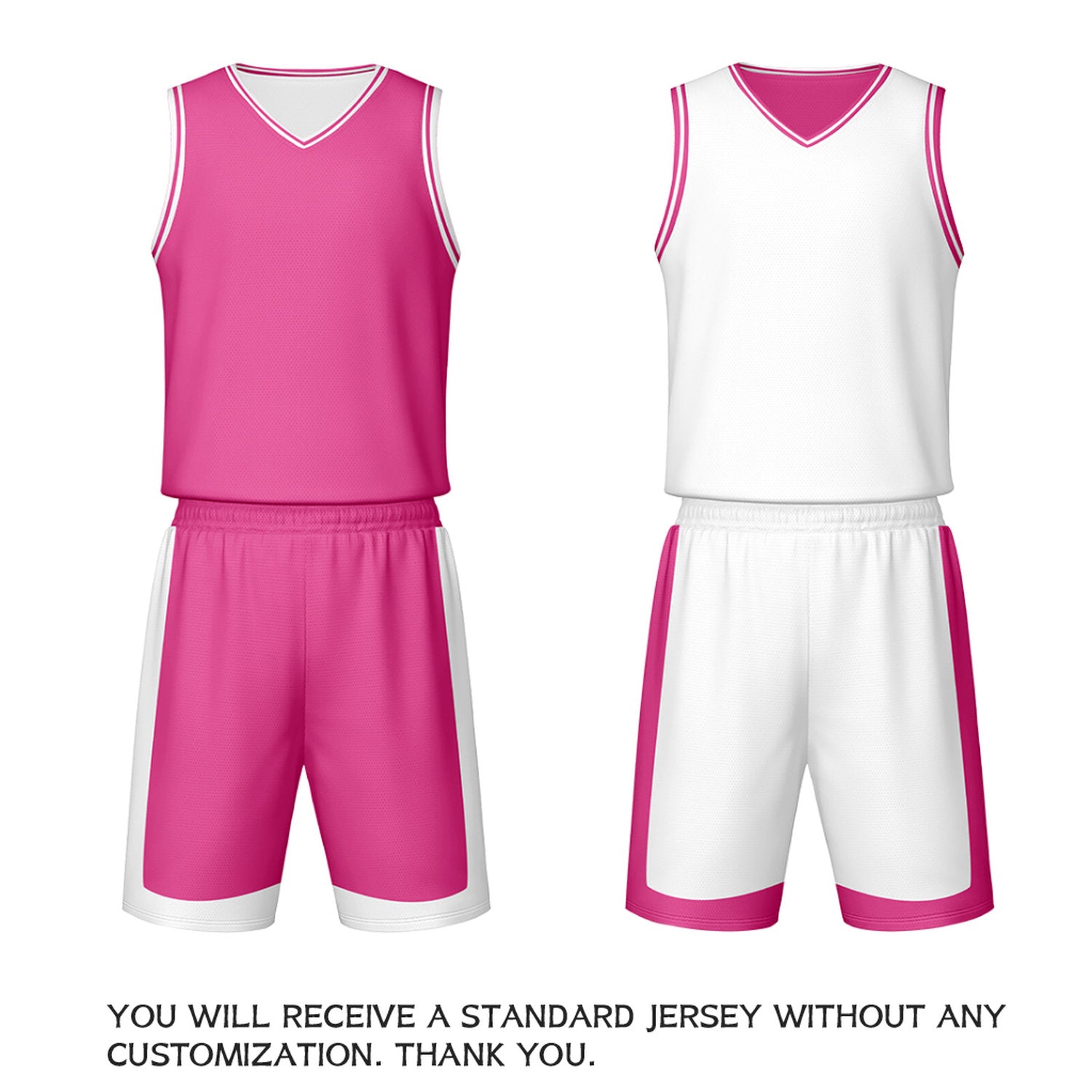 Custom Pink White Reversible Basketball Jersey Set | Personalized Name Number Mesh Sports Uniform