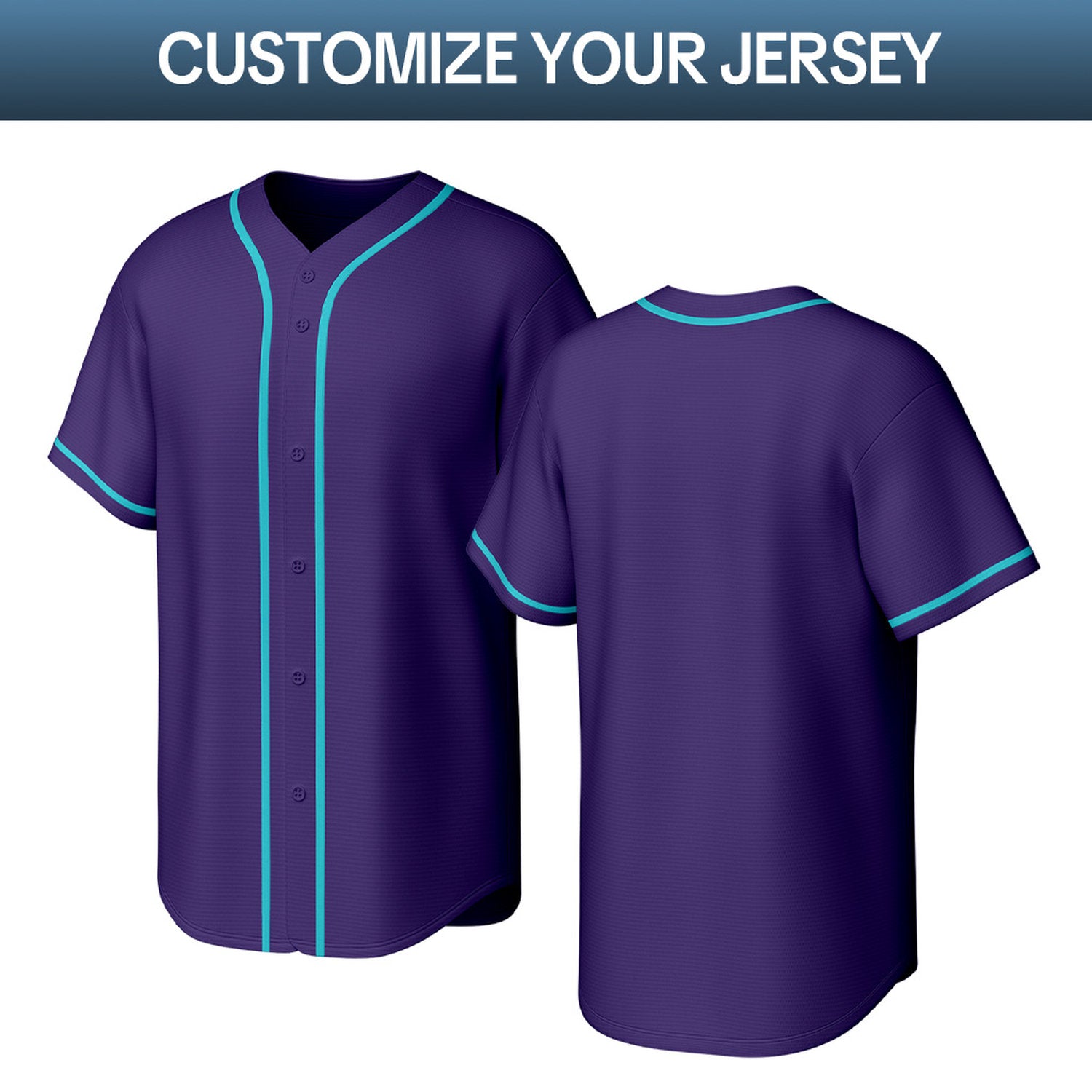 Custom Purple & Aqua Personalized Baseball Jersey | Team Sports Uniform | Vosoli