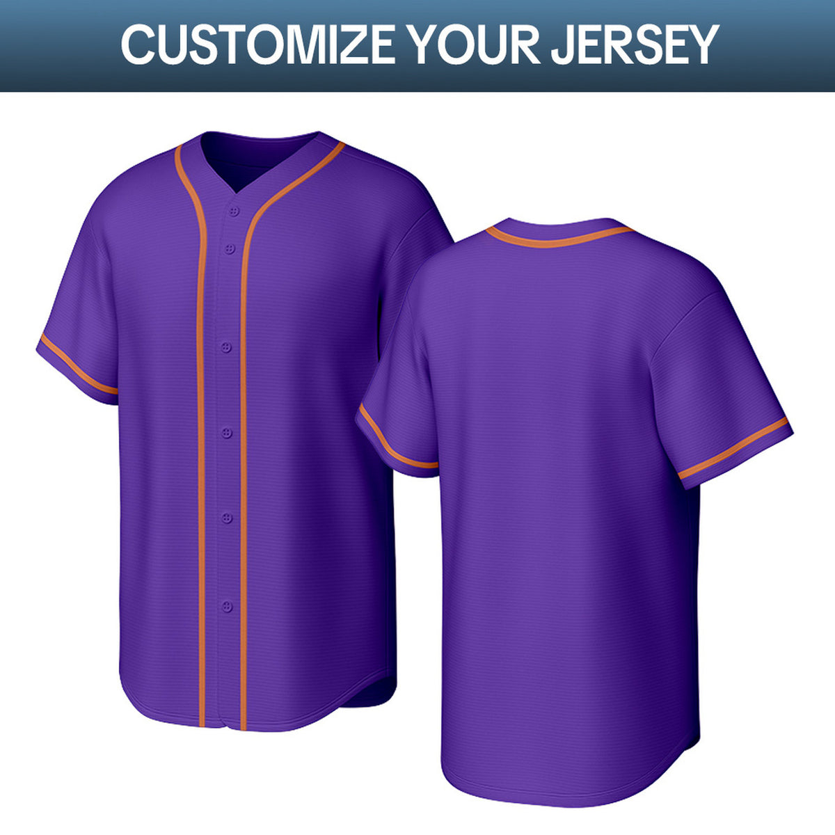 Custom Purple Aqua & Orange Personalized Baseball Jersey | Team Sports Uniform | Vosoli