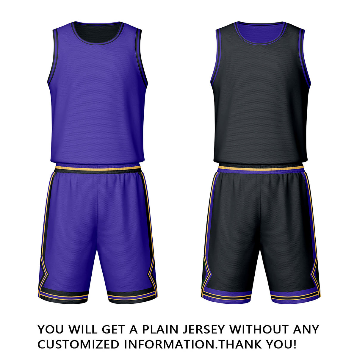 Custom Purple Black Reversible Basketball Jersey Set | Personalized Name Number Mesh Sports Uniform