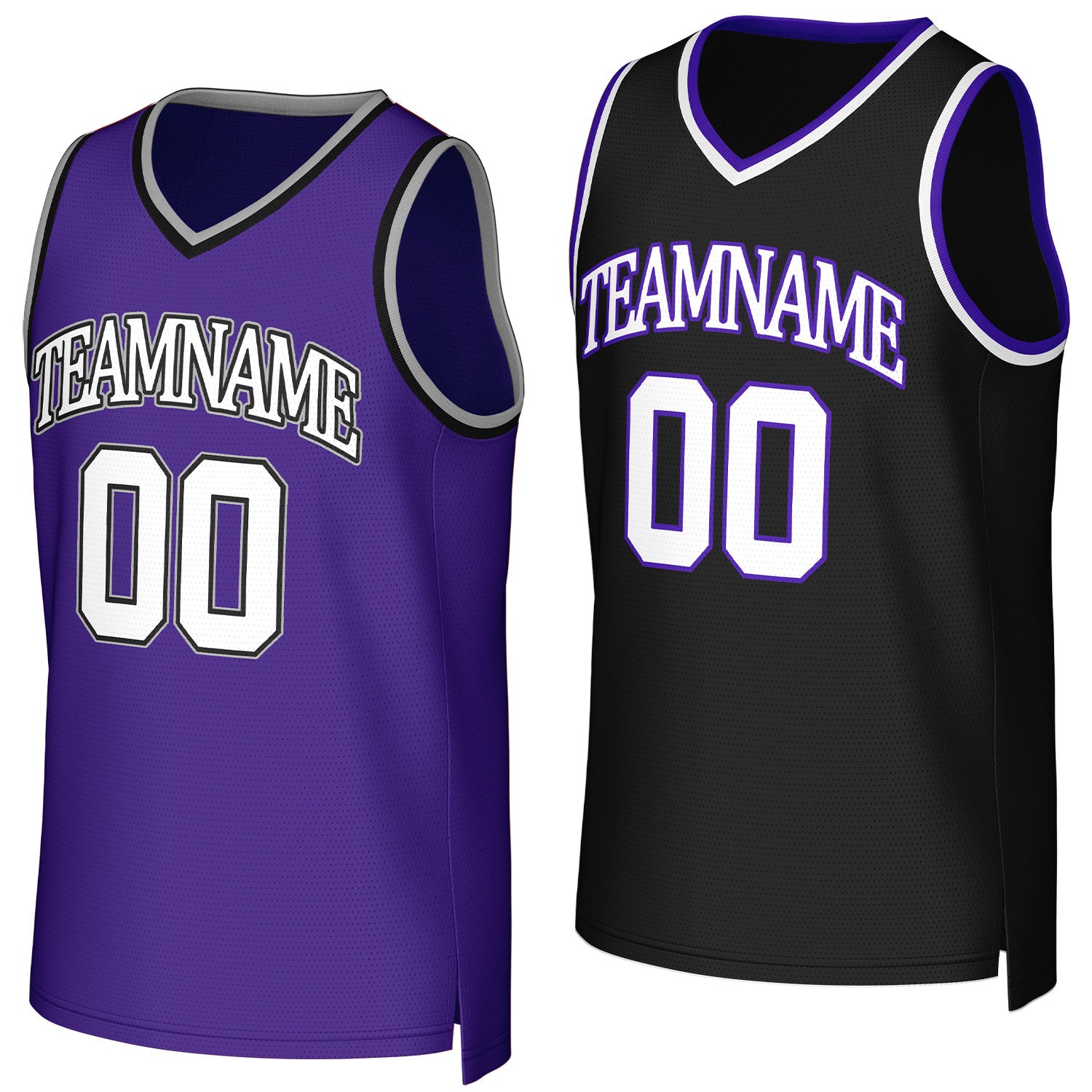 Custom Purple & Black Reversible Basketball Jersey | Personalized Team Uniform