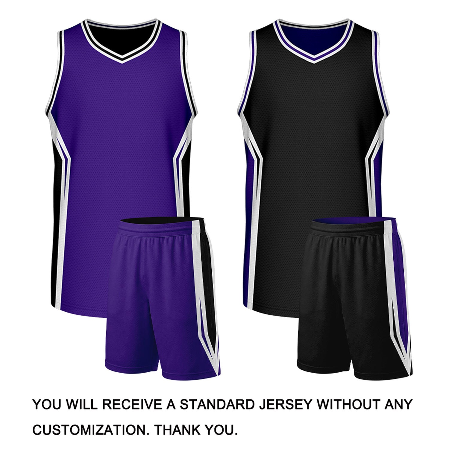 Custom Purple & Black Two Sided Basketball Uniform Set | Personalized Team Uniforms for Adult & Youth