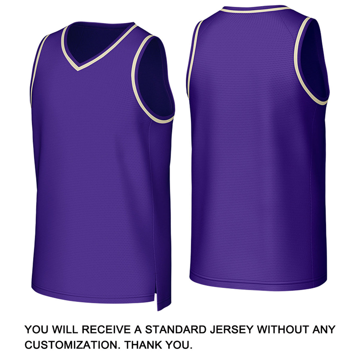 Custom Purple & Cream Basketball Jersey | Personalized Name & Number Team Uniform