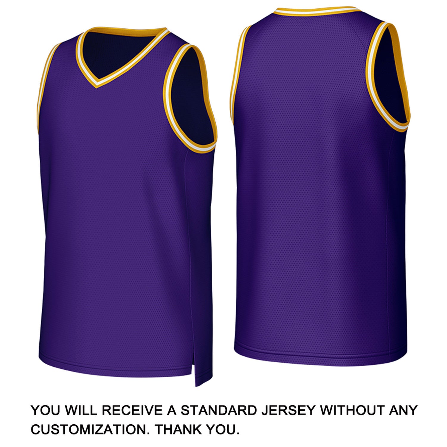 Custom Purple & Gold Mesh Basketball Jersey | Personalized Name & Number Team Uniform