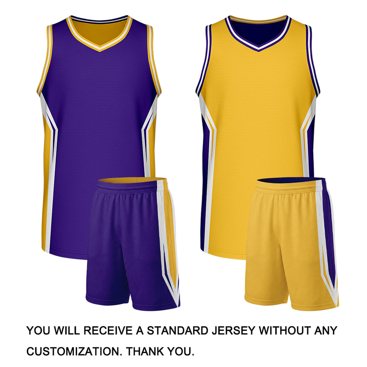 Custom Purple & Gold Two Sided Basketball Uniform Set | Personalized Team Uniforms for Adult & Youth