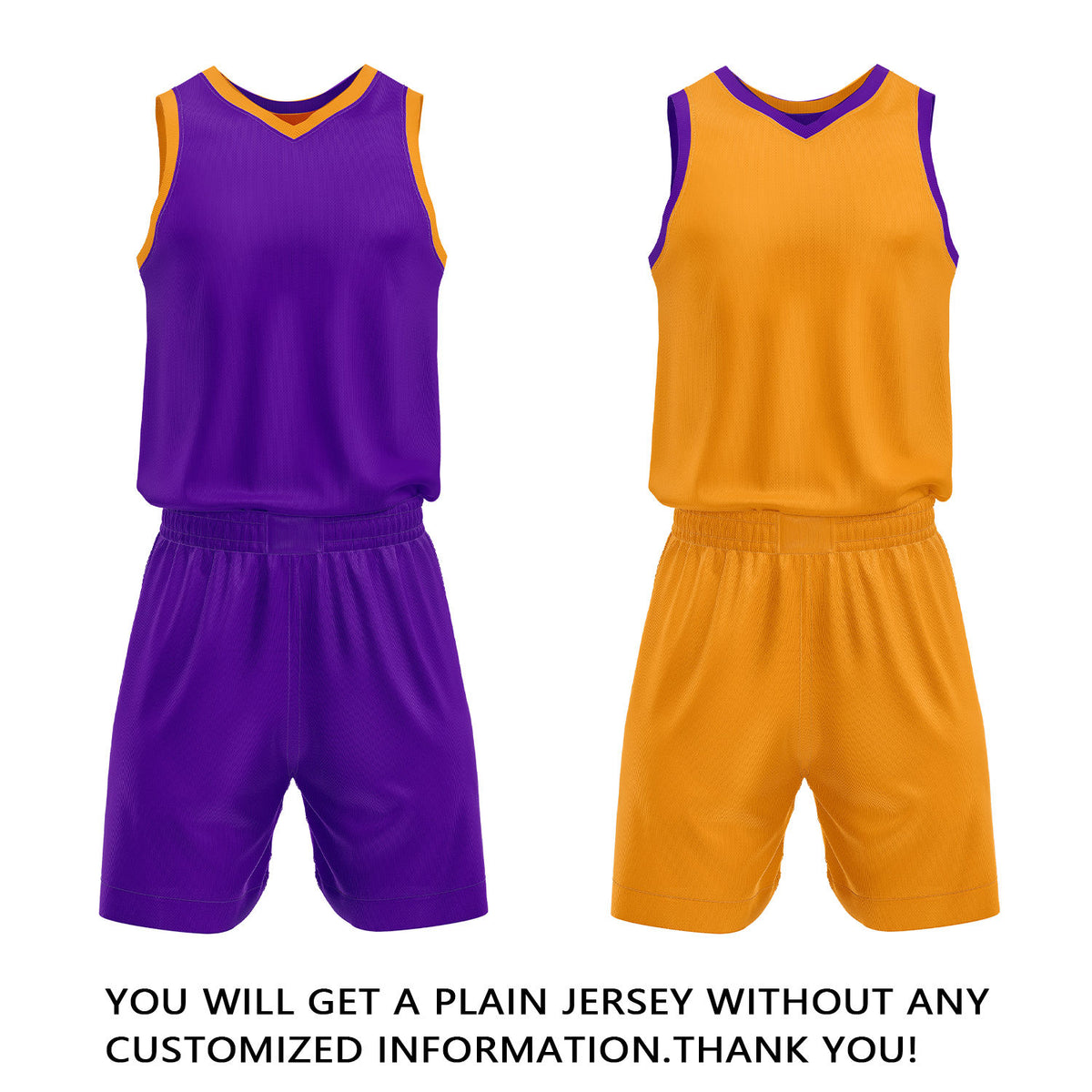 Custom Purple & Gold Reversible Basketball Jersey Shorts Set | Personalized Full Team Uniform