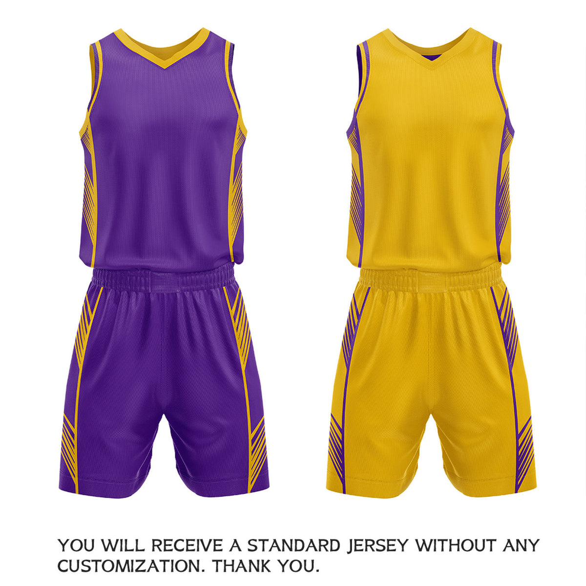 Custom Purple & Gold Reversible Basketball Uniform Set | Personalized Name Number Sports Jersey Shorts Kit