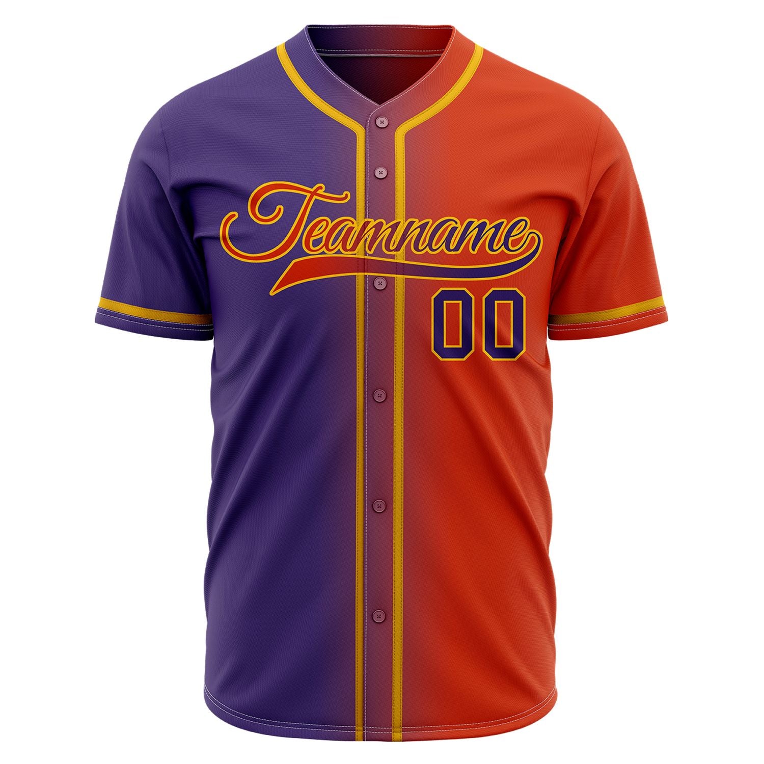 Custom Gradient Split Baseball Jersey | Personalized Two-Tone Fade Team Uniforms
