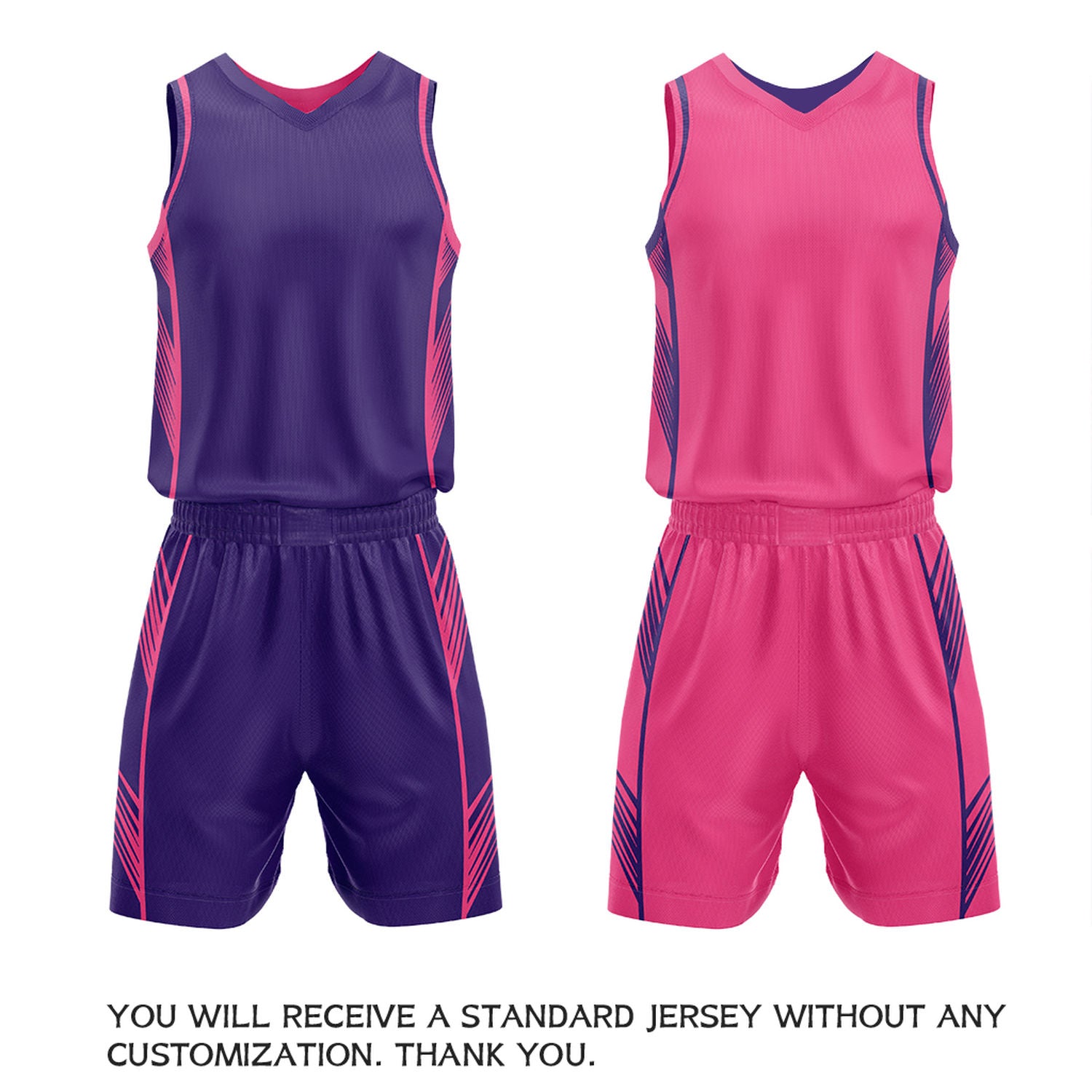 Custom Purple & Pink Reversible Basketball Uniform Set | Personalized Name Number Sports Jersey Shorts Kit
