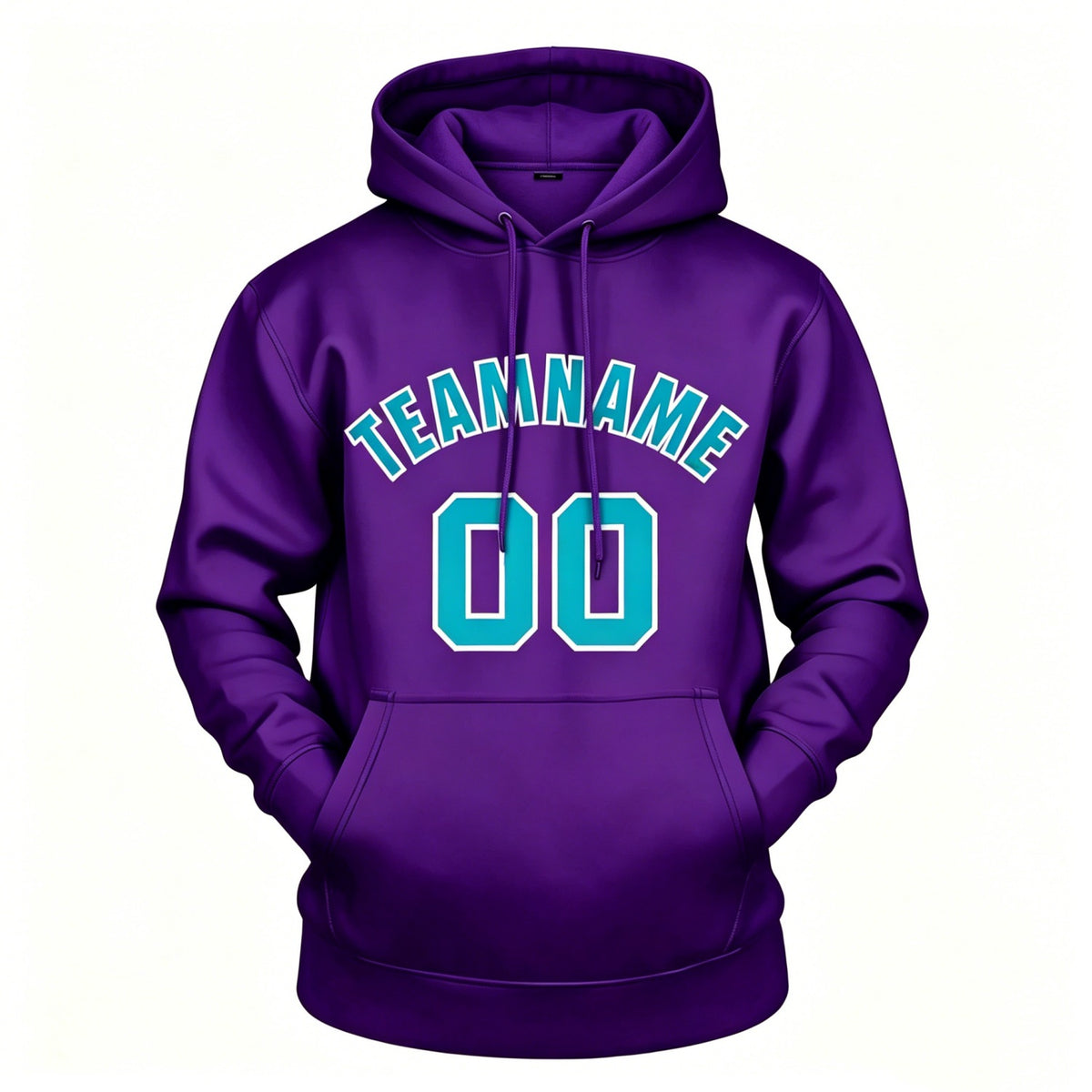 Custom Purple & Teal Hoodie | Personalized Name & Number Sports Pullover | Vosoli